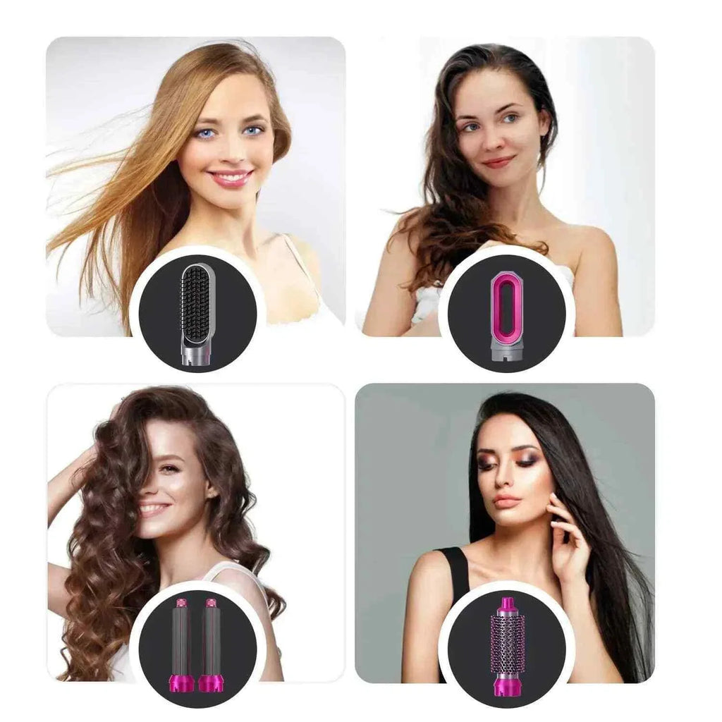 5-in-1 Hair Dryer Brush | Quick Drying, Curling, Volumizing & Straightening Tool